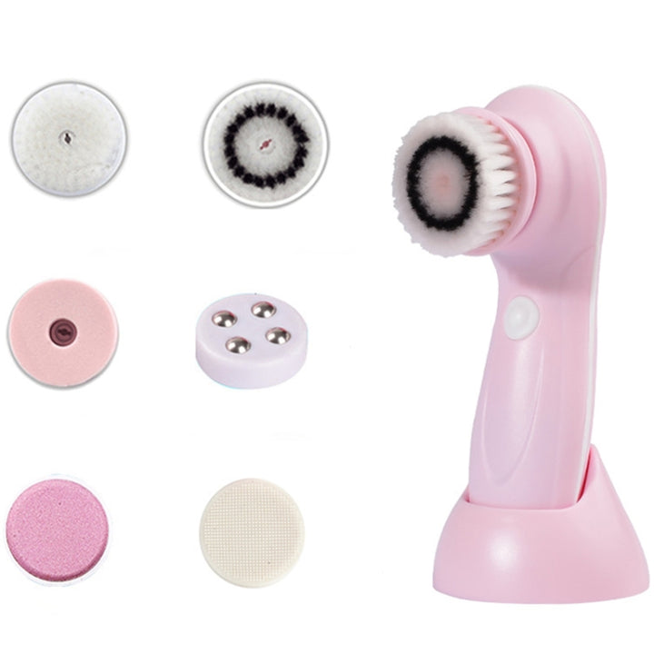 1.2W USB Charging Electronic Cleaning Face Beauty Instrument Pores Nose Blackhead Facial Cleansing Brush, 6 in 1