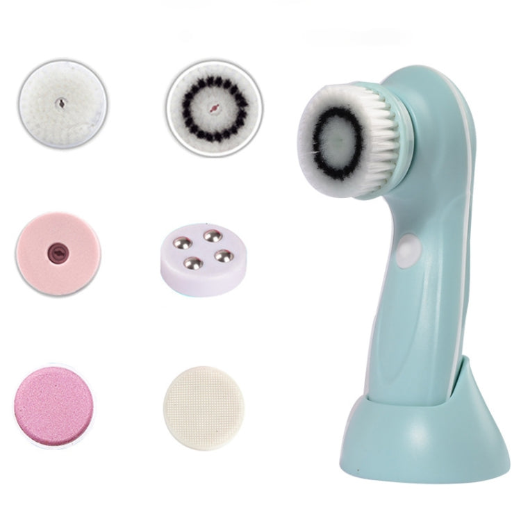 1.2W USB Charging Electronic Cleaning Face Beauty Instrument Pores Nose Blackhead Facial Cleansing Brush, 6 in 1