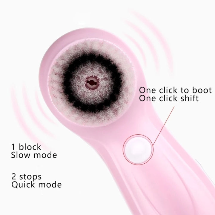 1.2W USB Charging Electronic Cleaning Face Beauty Instrument Pores Nose Blackhead Facial Cleansing Brush, 6 in 1