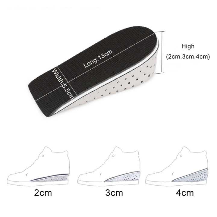 Heighten Heel Insert Shoes Pad Cushion Arch Height Increase Half Insole, Height: 4cm, Height: 4cm