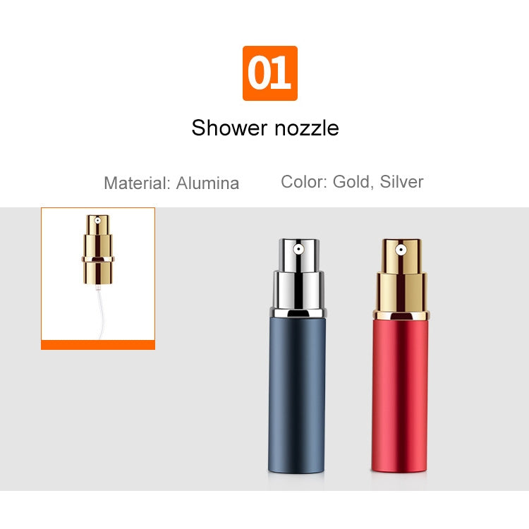 Portable Mini Refillable Glass Perfume Fine Mist Atomizers with Metallic Exterior, 5ml