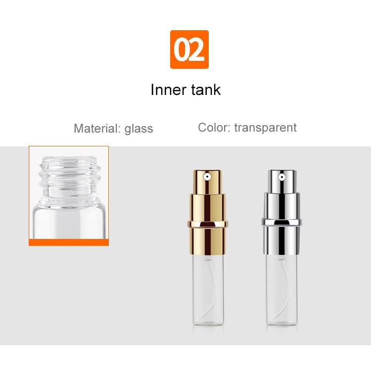 Portable Mini Refillable Glass Perfume Fine Mist Atomizers with Metallic Exterior, 5ml