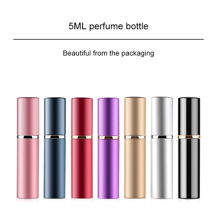 Portable Mini Refillable Glass Perfume Fine Mist Atomizers with Metallic Exterior, 5ml