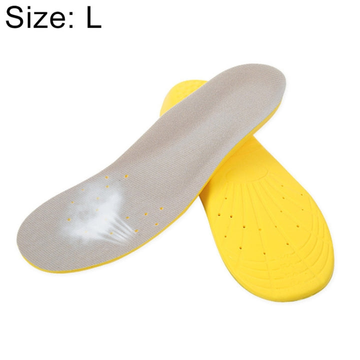 1 Pair PU Breathable Soft Sports Shock-absorbing Insole Sweat-absorbent Foot Pad Elastic Shoe Insert, Size: L(8-12 Yards), Size: L(8-12 Yards)