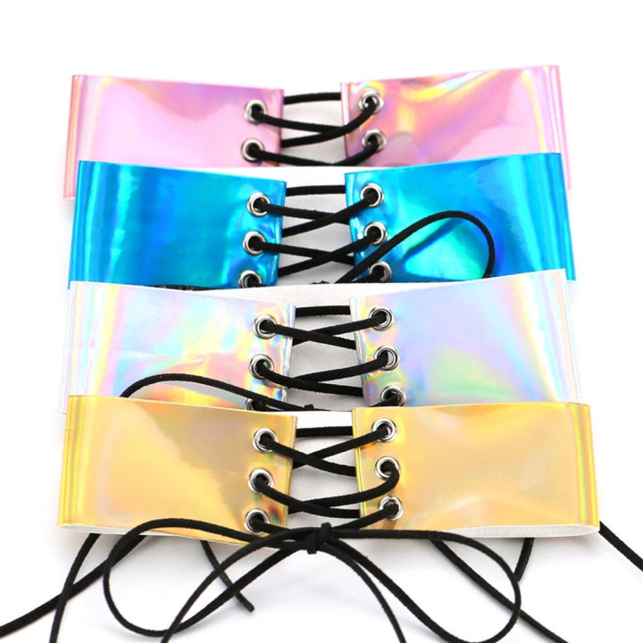 European and American Simple Sexy Bound Collar Fashion Laser Skin Glowing Necklace, Random Color Delivery, QCSF