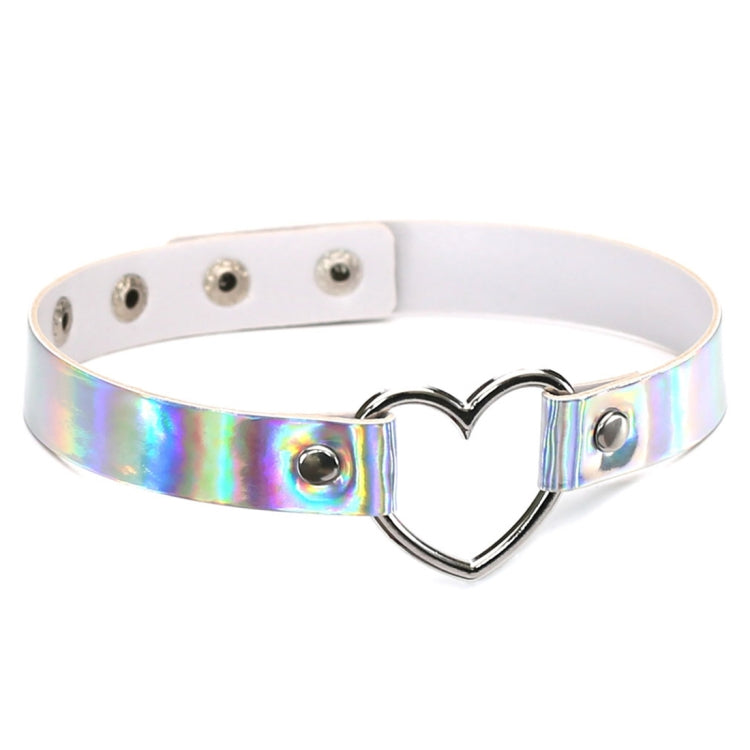 2 PCS European and American Harajuku Laser Heart Shape Collar Glowing Choker Necklace, Random Color Delivery, QCTX