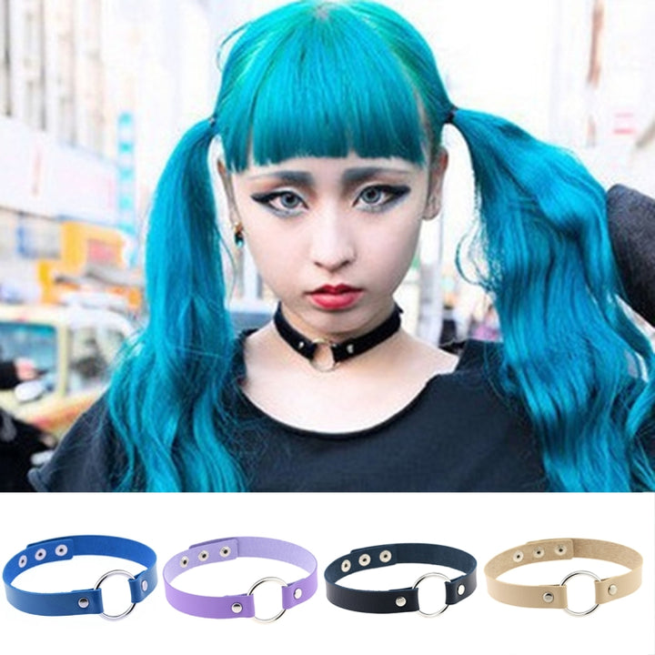 3 PCS Japanese Harajuku Fashion Street-snap Punk Round Nightclub Leather Collar Bracelet, Random Color Delivery, YXQ