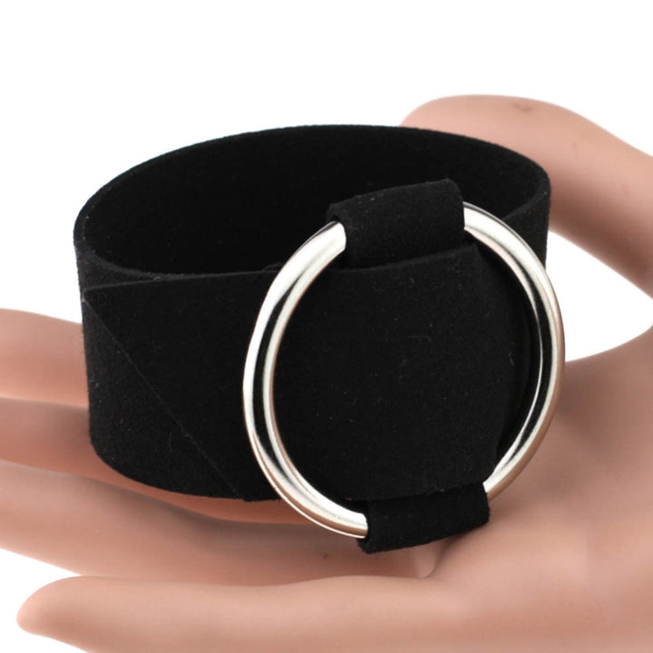 2 PCS European and American Simple Round Velvet Bracelet Fashion Metal Wristband Bracelet, Random Color Delivery