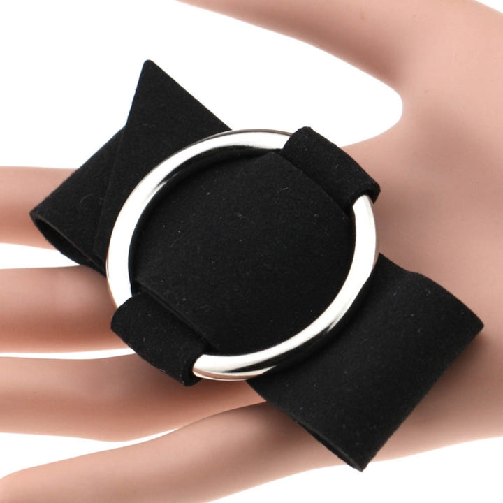 2 PCS European and American Simple Round Velvet Bracelet Fashion Metal Wristband Bracelet, Random Color Delivery