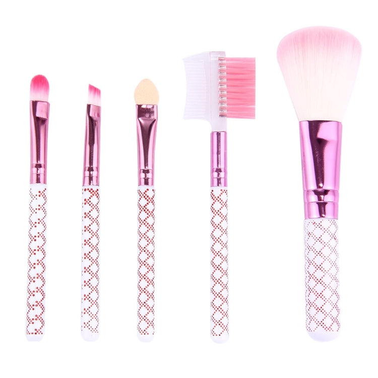 5 in 1 Pink Stripes Pattern Professional Makeup Tool Kit