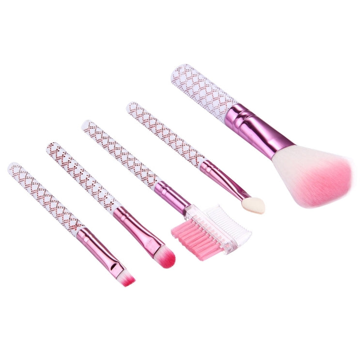 5 in 1 Pink Stripes Pattern Professional Makeup Tool Kit