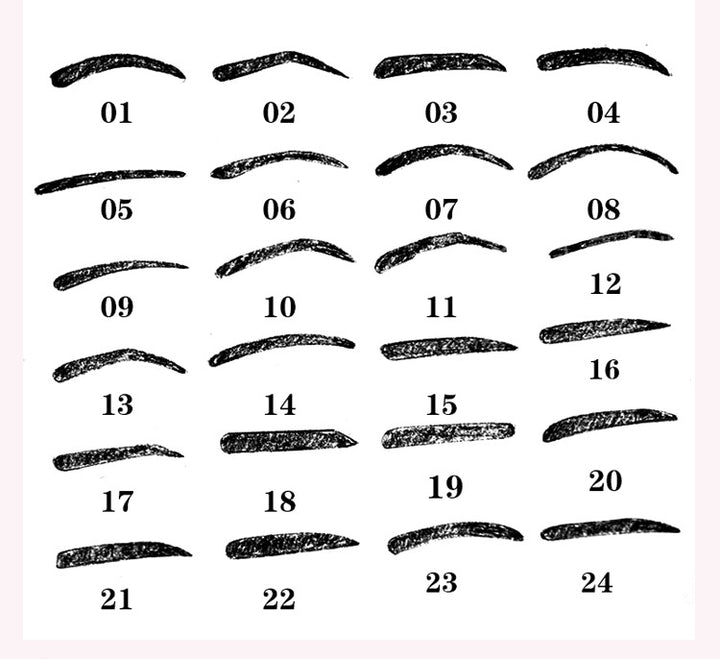 24 in 1 Eyebrow Stencil Shape Template Tools, 24 in 1