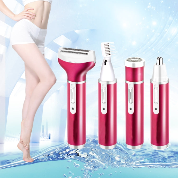 4 In 1  USB Rechargeable Vibrissa Eyebrows Trimmer Body Hair Denuding Machine Set with USB Cable, 4 In 1