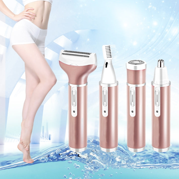 4 In 1  USB Rechargeable Vibrissa Eyebrows Trimmer Body Hair Denuding Machine Set with USB Cable, 4 In 1