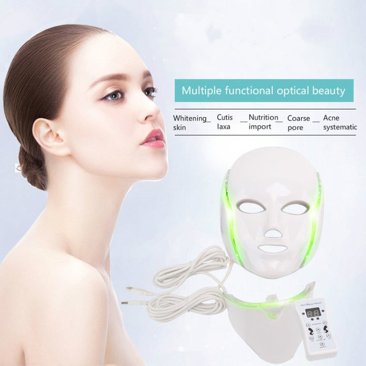 7 Color LED Facial Mask Photon Mask Skin Rejuvenation Face Beauty Machine, UK Plug