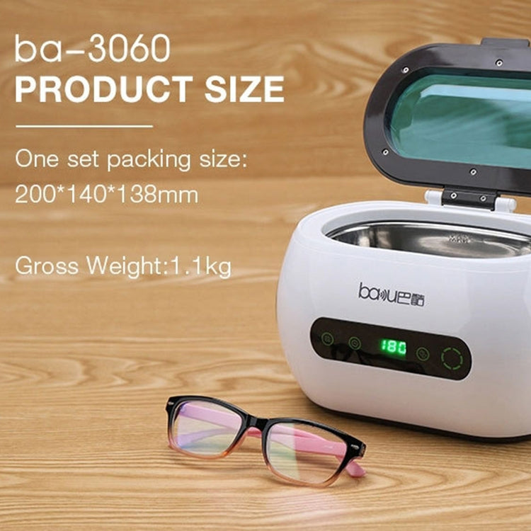 baku BA-3060 220V Household Glasses Jewelry Cleaning Tools Ultrasonic Cleaning Machine, EU Plug, EU Plug