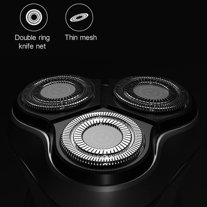 Original Xiaomi ENCHEN Water Proof Triple Rotary Double Ring Blade Shaving Head Electric Rechargeable Shaver For Men, Electric Shaver