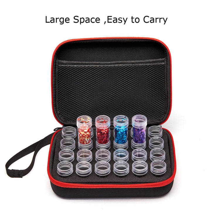 24 Bottles Diamond Painting Accessories Container Storage Bag Box Carry Case Diamond Embroidery Tools Handbag, without Bottles