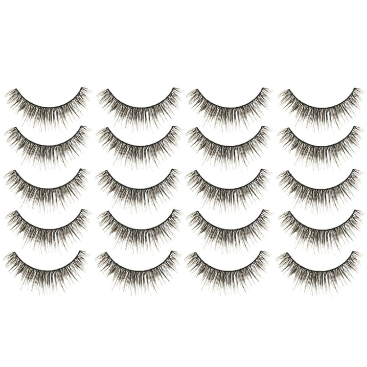 10 Pairs M14 Criss-Cross Cotton Stem Natural Makeup Lashes Charming Long Thick Black False Eyelashes, M14#