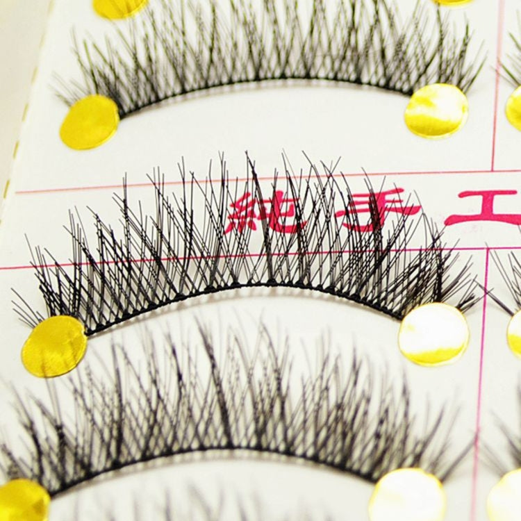 10 Pairs M14 Criss-Cross Cotton Stem Natural Makeup Lashes Charming Long Thick Black False Eyelashes, M14#