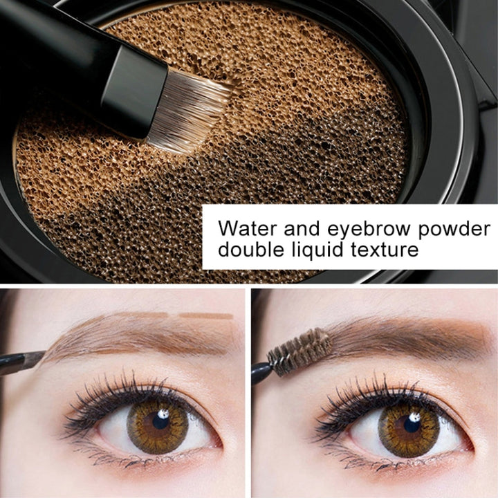 GECOMO Double Color Air Cushion Eyebrow Makeup Dye Palette With Eyebrow Brush