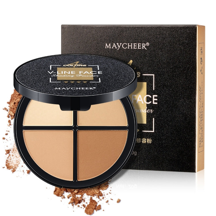 MAYCHEER V-Line Face 4 Colors Facial Makeup Highlighter Bronzer Shading Powder Palette Cosmetic