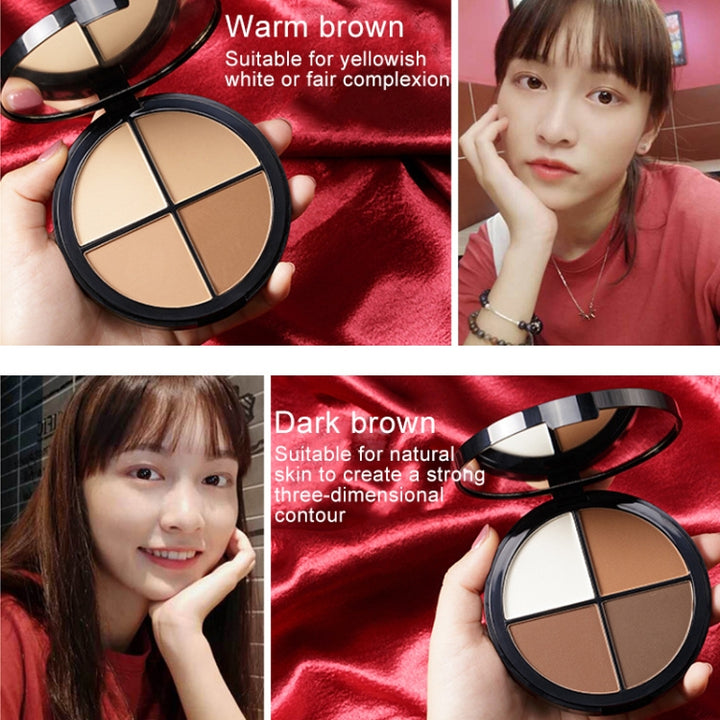 MAYCHEER V-Line Face 4 Colors Facial Makeup Highlighter Bronzer Shading Powder Palette Cosmetic