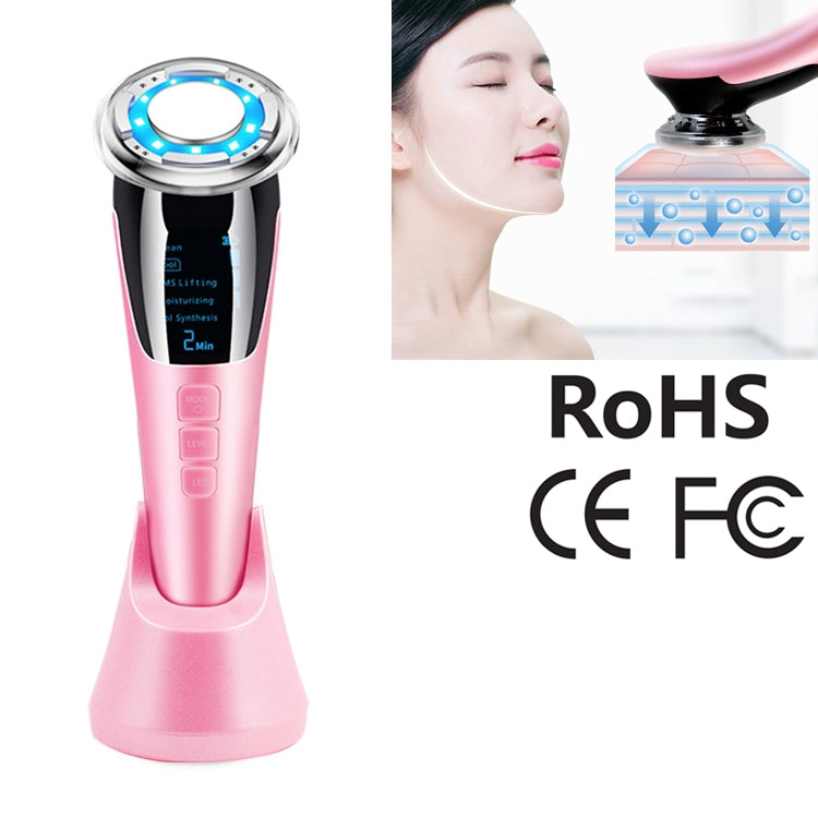 BLK-D818 Facial Beauty Instrument Hot and Cold Color Skin Rejuvenation Instrument EMS Micro Current Beauty Introduction Instrument, BLK-D818  (Pink), BLK-D818  (White)