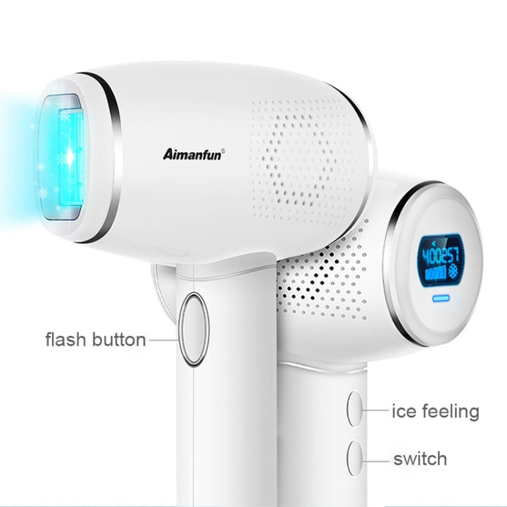 Household Portable Electric Ice Feel Laser Hair Removal Instrument with LCD Screen, EU Plug, EU Plug