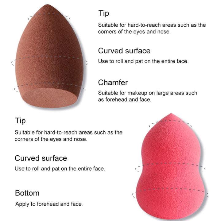 Gourd Water-drop Sponge Makeup Egg Soft Cosmetic Puffs Set  (Lafite Mat), 2