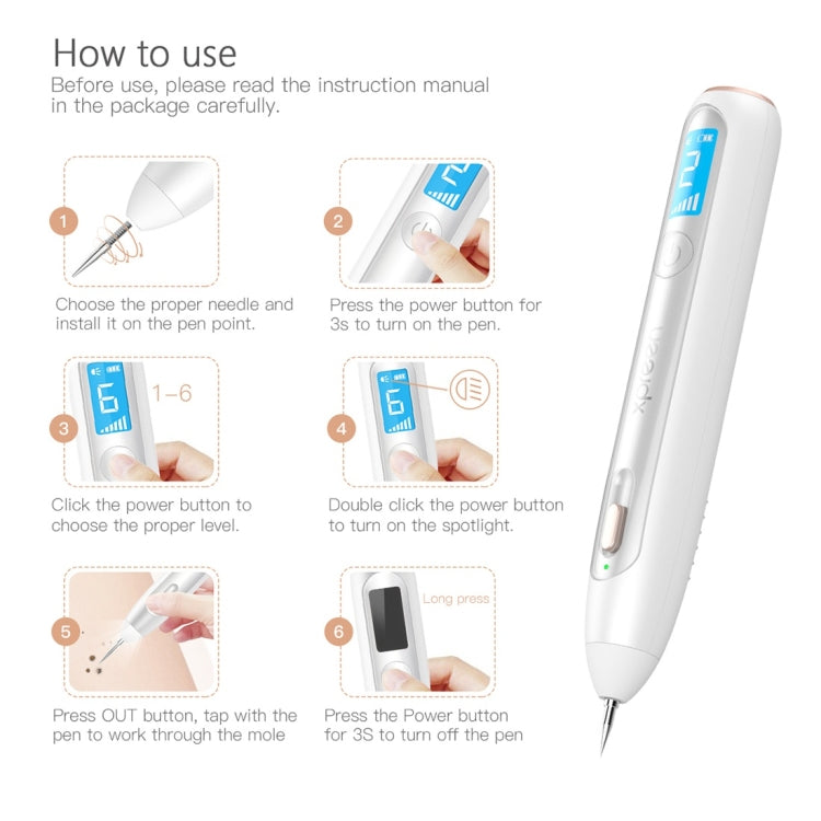 XPREEN XPRE051 Professional Wireless Rechargeable Mole Freckle Dark Spots Tattoo Wart Removal Pen Skin Tag Spot Eraser Pro Beauty Sweep Spot Pen Kit With LED Screen & Spotlight