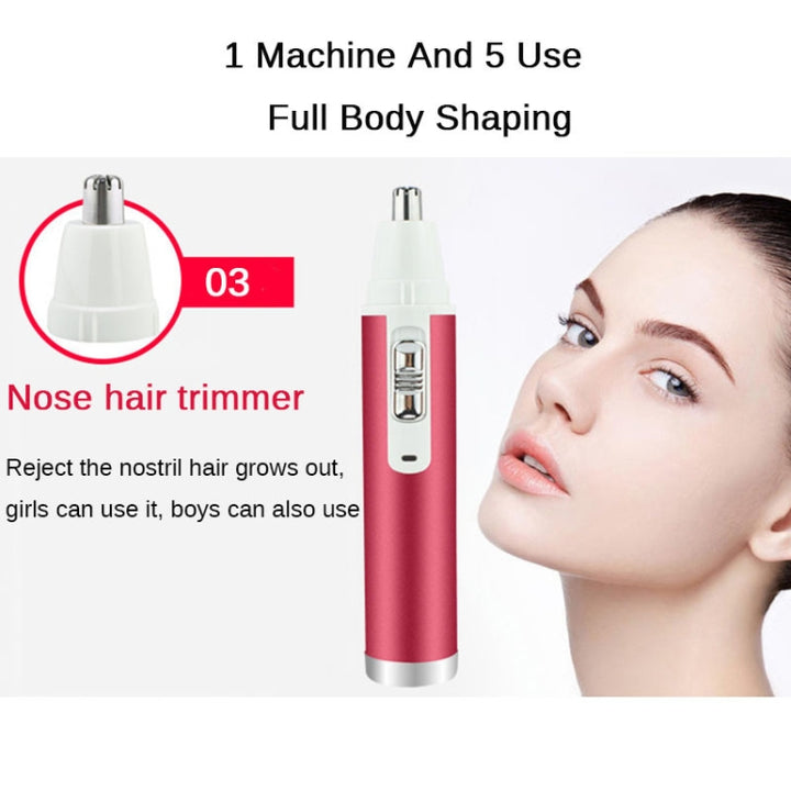 XD-3011 5 in 1 Multifunction Shaver Nose Trimmer Eyebrow Shaver Kit for Ladies