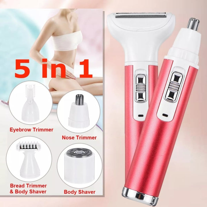 XD-3011 5 in 1 Multifunction Shaver Nose Trimmer Eyebrow Shaver Kit for Ladies