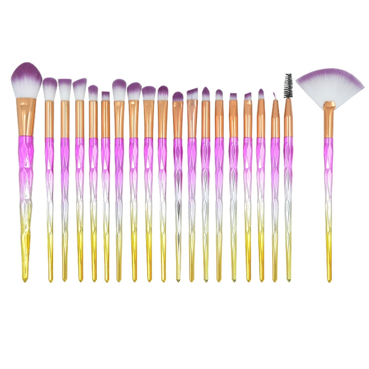 20 in 1 Diamond Handle Eye Brush Multi-functional Makeup Brush, Pink+Blue Handle and Purple Brush, HCB9120A, HCB9120B, HCB9120C, HCB9120D, HCB9120E, HCB9120F, HCB9120G