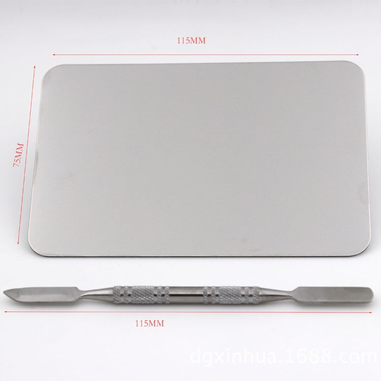 S Size Make-up Square Stainless Steel Palette, 115*75mm