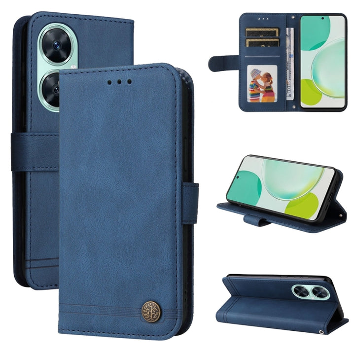 For Huawei nova 11i / Maimang 20 5G / Enjoy 60 Pro Skin Feel Life Tree Metal Button Leather Phone Case