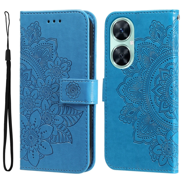 For Huawei nova 11i / Maimang 20 5G / Enjoy 60 Pro 7-petal Flowers Embossing Leather Phone Case