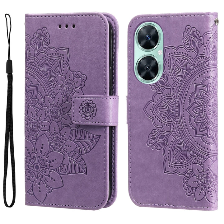 For Huawei nova 11i / Maimang 20 5G / Enjoy 60 Pro 7-petal Flowers Embossing Leather Phone Case