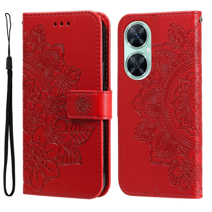 For Huawei nova 11i / Maimang 20 5G / Enjoy 60 Pro 7-petal Flowers Embossing Leather Phone Case