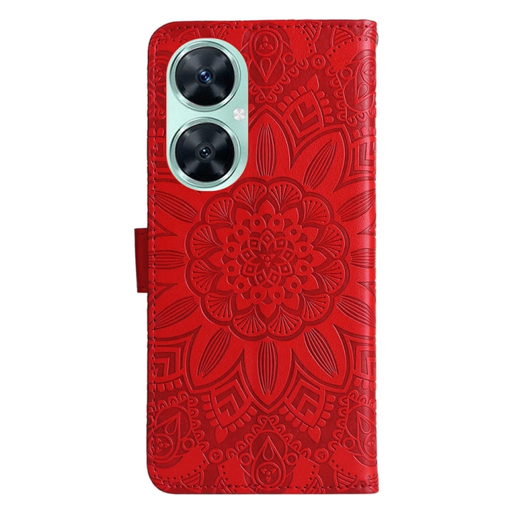 For Huawei nova 11i / Maimang 20 5G / Enjoy 60 Pro Embossed Sunflower Leather Phone Case