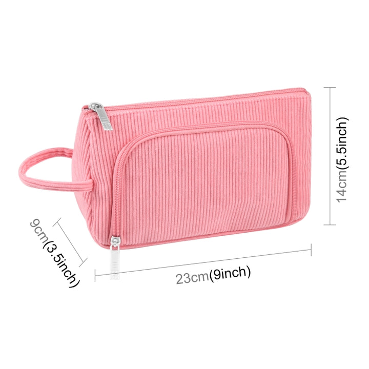 HAWEEL Corduroy Triangular Pen Case Makeup Pouch Travel Cosmetic Organizer Bag