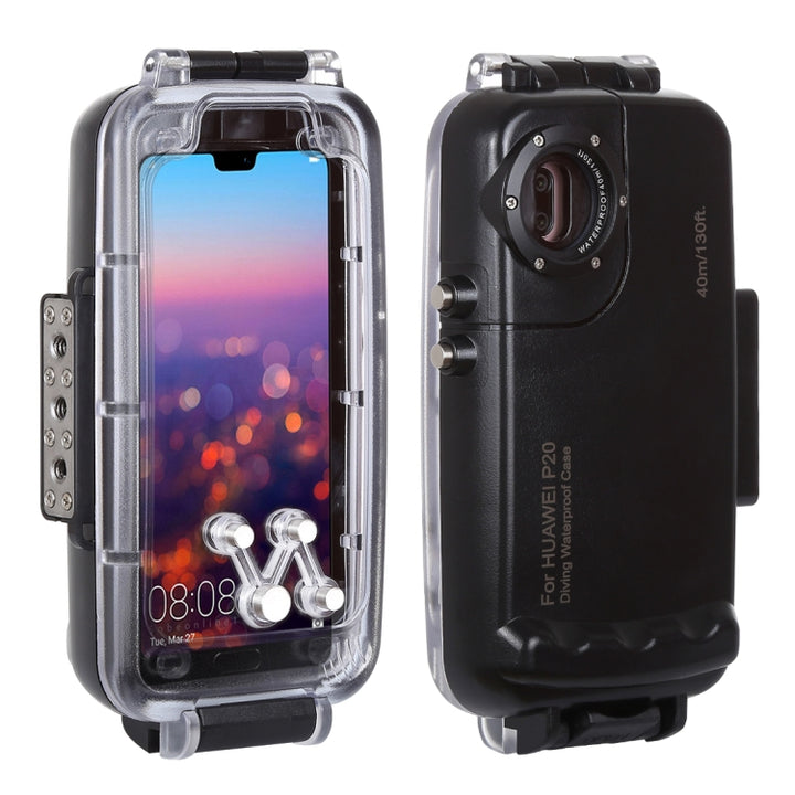 HAWEEL 40m/130ft Waterproof Diving Case for Huawei P20, Photo Video Taking Underwater Housing Cover, For Huawei P20