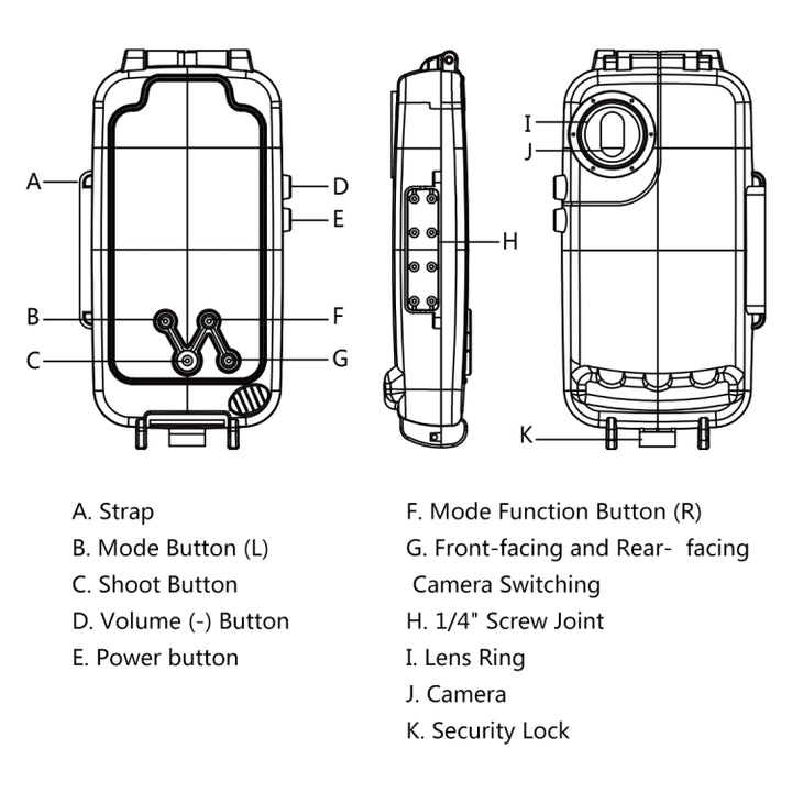 HAWEEL 40m/130ft Waterproof Diving Case for Huawei P20 Pro, Photo Video Taking Underwater Housing Cover, For Huawei P20 Pro