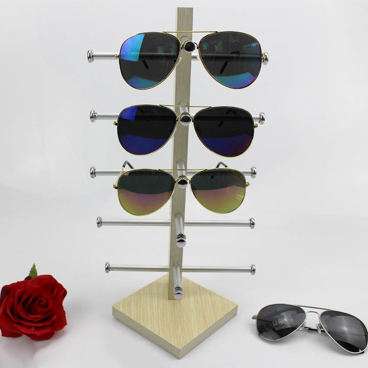 Oak Wood Glasses Display Frame Sunglasses Rack Display Stand, Oak Wood