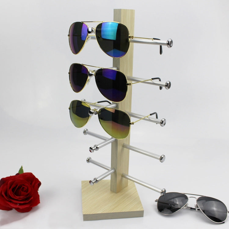 Oak Wood Glasses Display Frame Sunglasses Rack Display Stand, Oak Wood