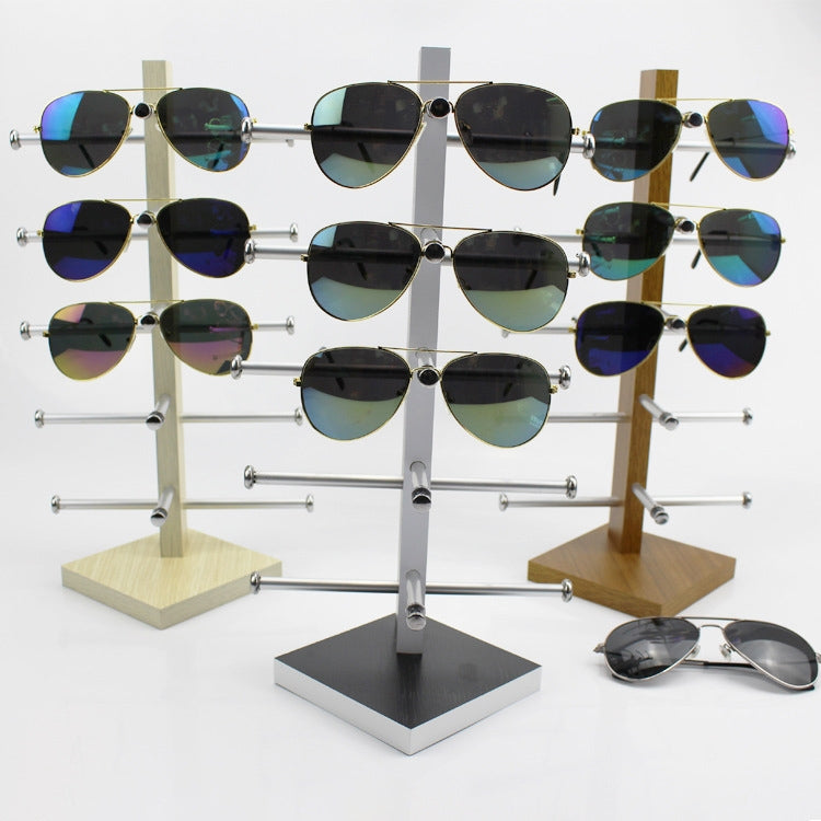 Oak Wood Glasses Display Frame Sunglasses Rack Display Stand, Oak Wood