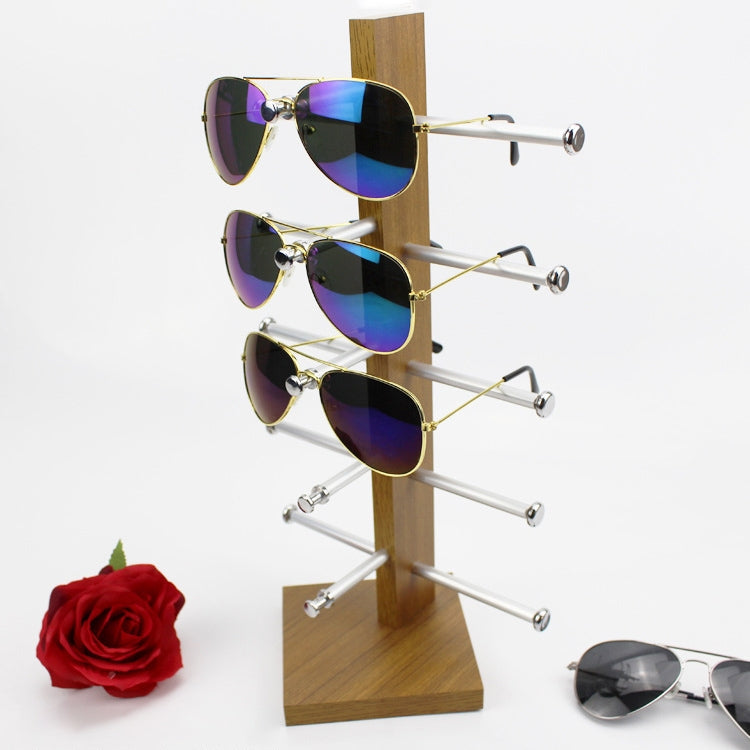 Grain Wood Glasses Display Frame Sunglasses Rack Display Stand, Grain Wood