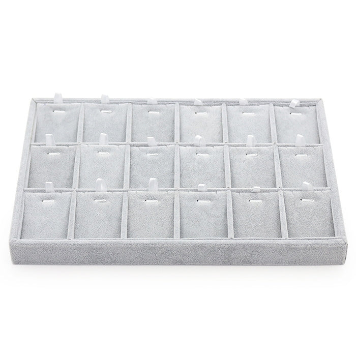 18 Grids Flannelette Ear Stud Earrings Ring Pendant Necklace Display Rack Jewelry Storage Tray, 18 Grids Storage Tray