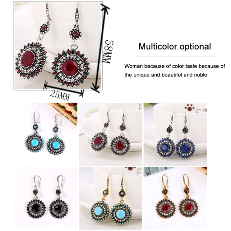 2 Pairs Ethnic Sun Flower Style Rhinestone Earrings Long Earbobs, JEW2030JL, JEW2030JR, JEW2030SB, JEW2030SD, JEW2030SL, JEW2030SR