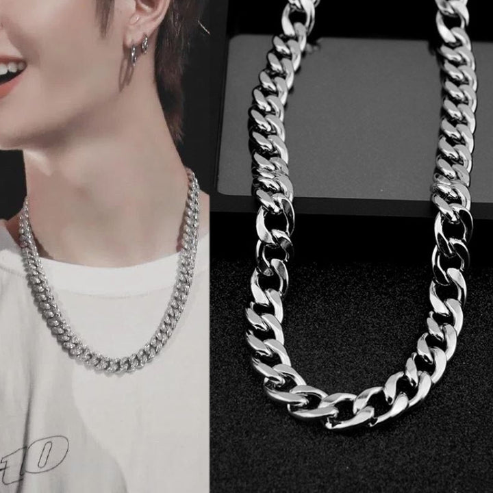 Europe and America Fashion Alloy Chain Hip Hop Simple Long Necklace, Width: 12mm, Length: 80cm